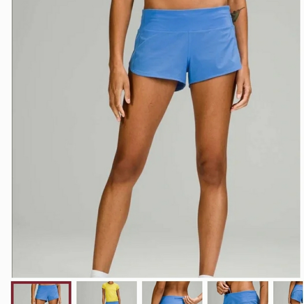 Lululemon Speed Up short 2.5", blue, size 8.